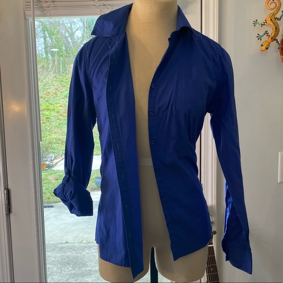 Royal blue button down shirt - Picture 2 of 5